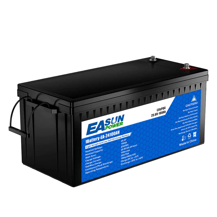 Easun 24V 100Ah Lithium Battery for Marine Trolling Motor, RV
