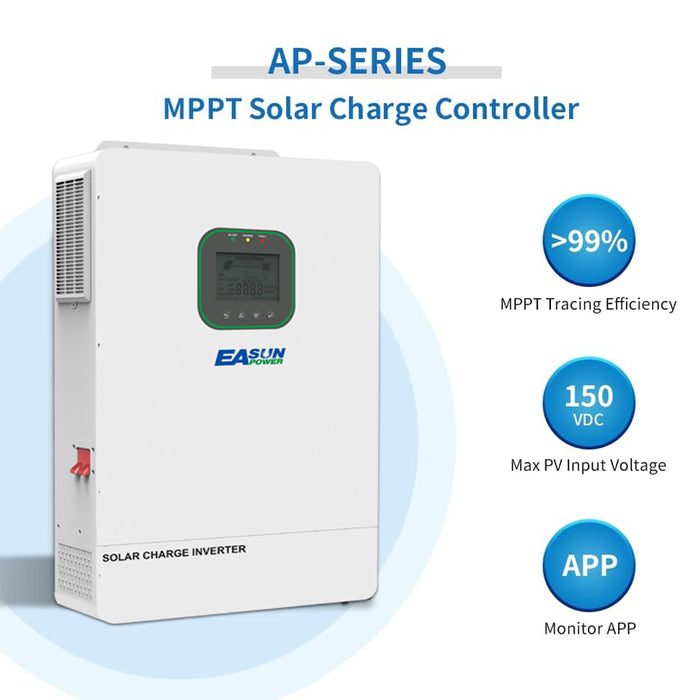 Easun 6.5KW Solar Hybrid Inverter Off Grid 48V 100A MPPT Pure Sine Wave