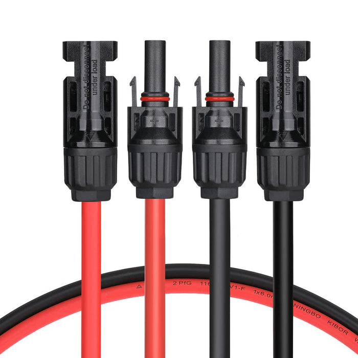 12AWG Solar Panel Extension Cable MC4 Connector Wire Male Female Black&Red