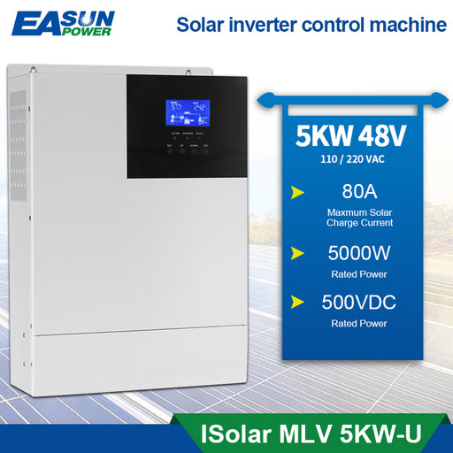 Easun Power 5KW Off-Grid Solar Inverter 110VAC/120VAC 48V 50HZ/60HZ Pure Sine Wave Inverter MPPT Charge Controller
