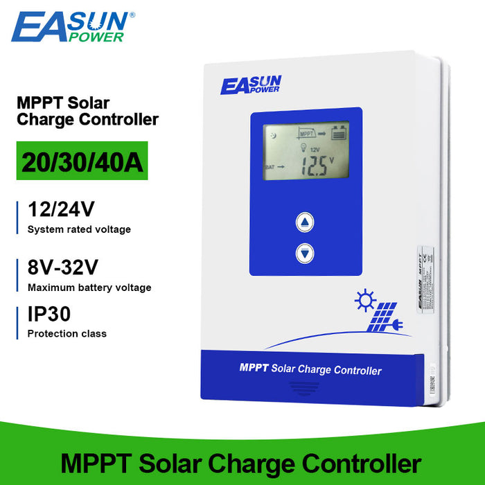 EASUN POWER 20-40A MPPT Solar Charger Controller 12V 24V Battery and solar panel solar charge regulator PV Input