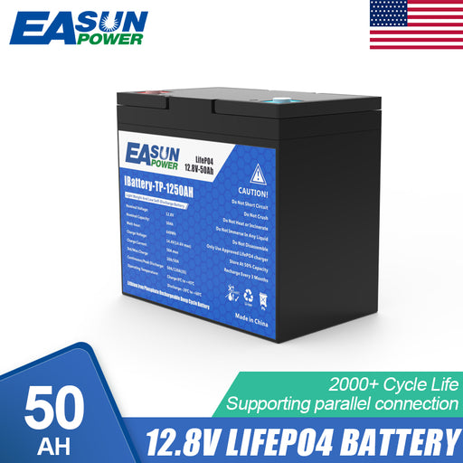 EASUN POWER 50AH 12.8V Lithium Energy Storage Battery Iron Battery for Solar Power System