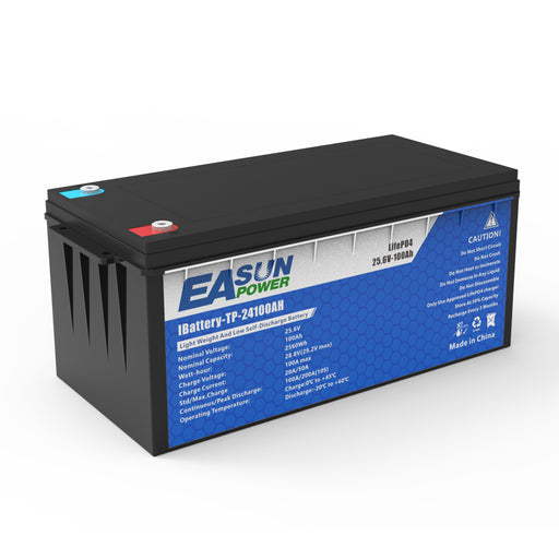 EASUN POWER 25.6V 100AH Lithium Energy Storage LiFePO4 Battery Iron Battery for Solar Power System