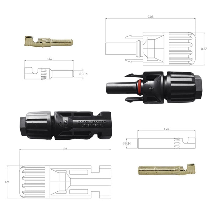 Solar Accessory MC4 connector 10 pairs, IP67 waterproof/ ppo material /insulation element