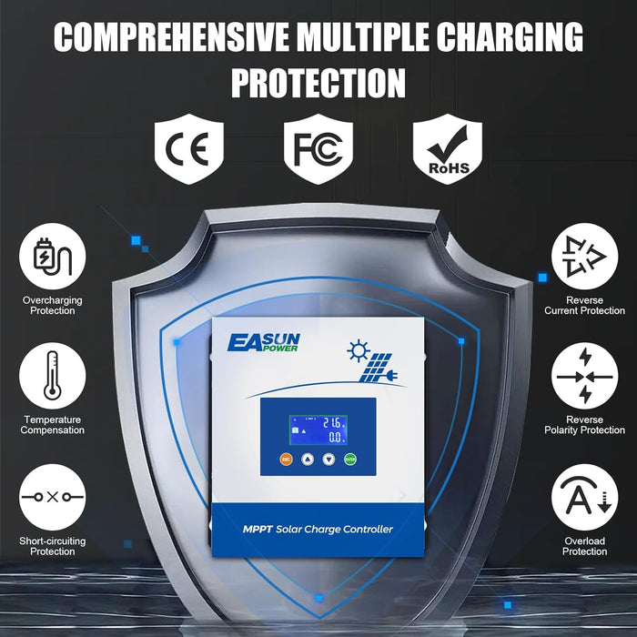 Easun 60A MPPT 12/24/36/48V  LCD Solar Charge Controller