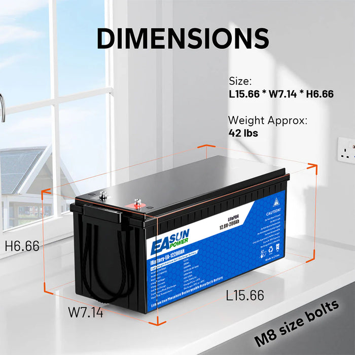 Easun 12V 200Ah LiFePO4 Deep Cycle Lithium Battery
