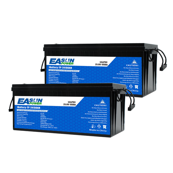 Easun 24V 100Ah Lithium Battery for Marine Trolling Motor, RV