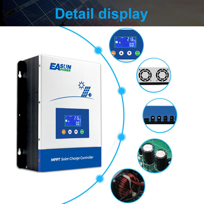 Easun 100A MPPT Solar Charge Controller 12V‑48V Auto LCD 150V Max