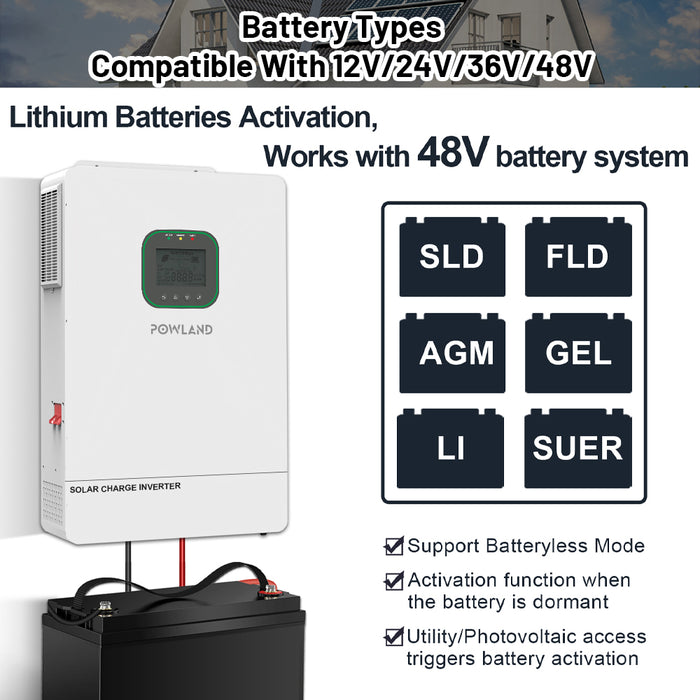 Easun 6.5KW Solar Hybrid Inverter Off Grid 48V 100A MPPT Pure Sine Wave