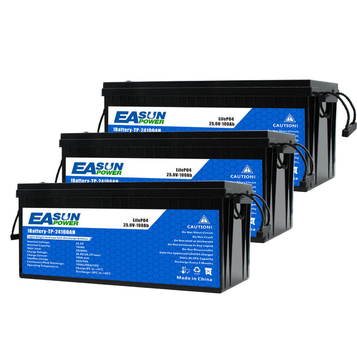 Easun 24V 100Ah Lithium Battery for Marine Trolling Motor, RV