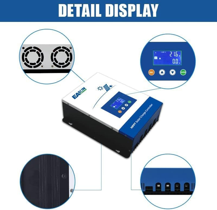 Easunpower 80A MPPT 12/24/36/48V  LCD Solar Charge Controller