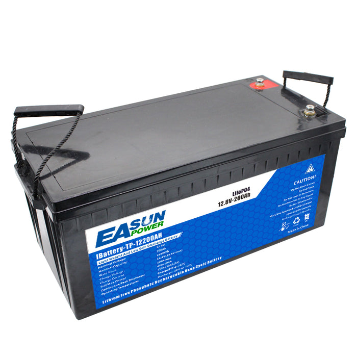 EASUN POWER 12.8V 200AH LiFePO4 Battery for RVs Pack Grand A Cells Lithium Iron for Solar Energy System