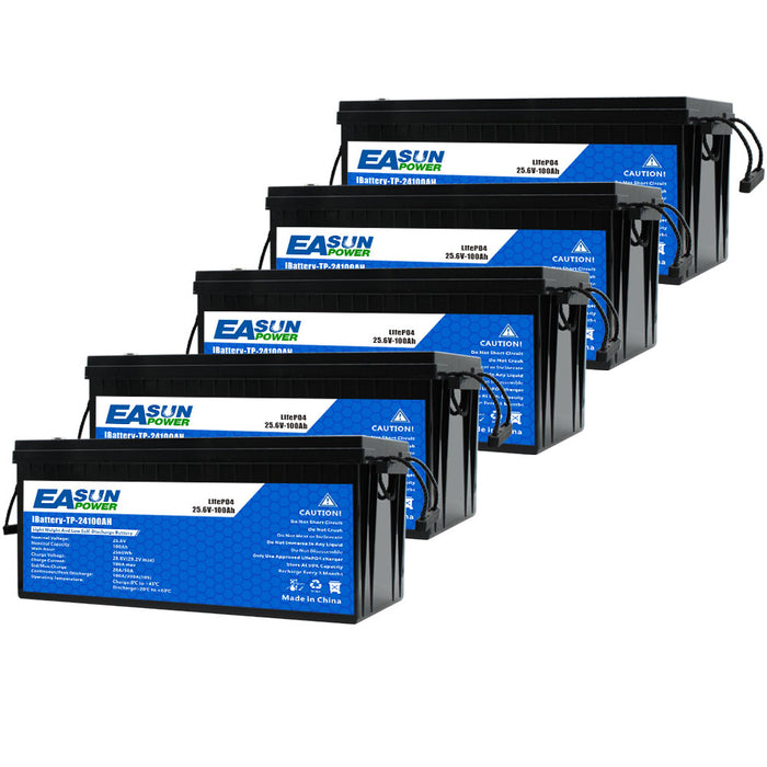 Easun 24V 100Ah Lithium Battery for Marine Trolling Motor, RV