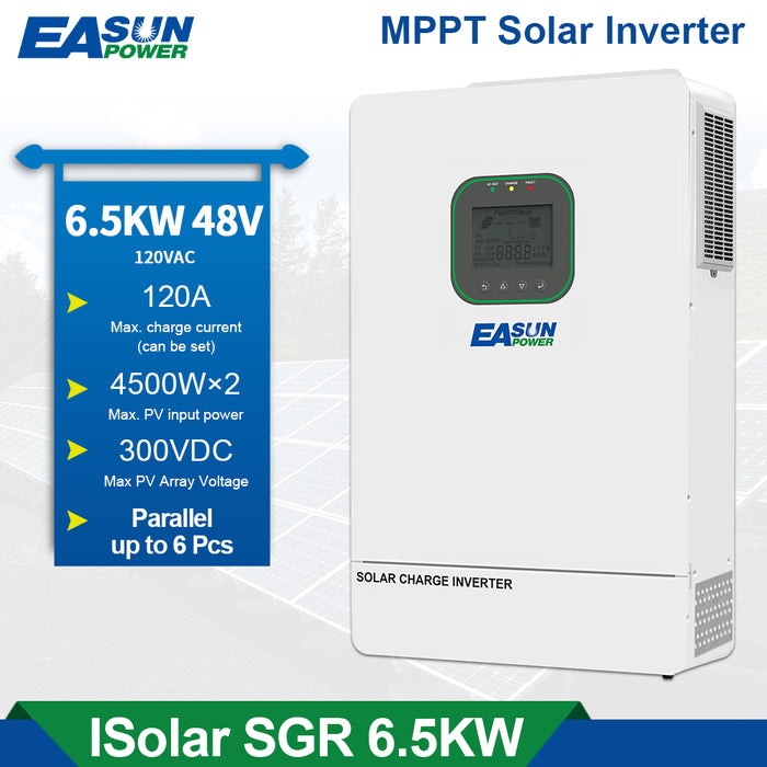 Easun 6.5KW Solar Hybrid Inverter Off Grid 48V 100A MPPT Pure Sine Wave