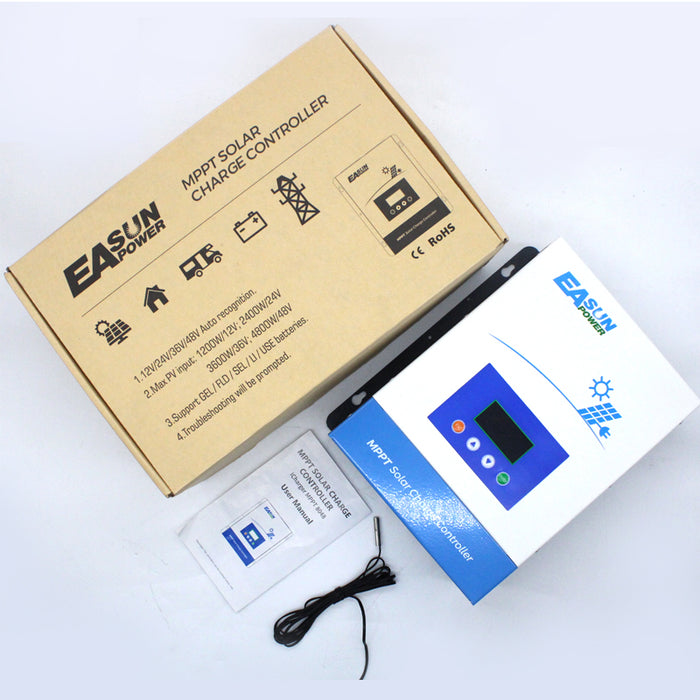 EASUN POWER 80A MPPT Solar Charger Controller 12V 24V 36V 48V Battery and solar panel solar charge regulator PV Input 150VOC