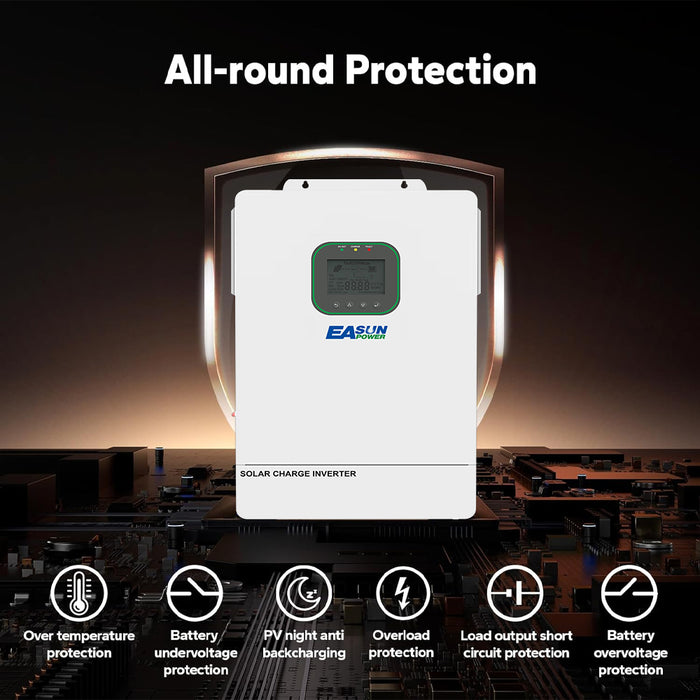 Easun 6.5KW Solar Hybrid Inverter Off Grid 48V 100A MPPT Pure Sine Wave