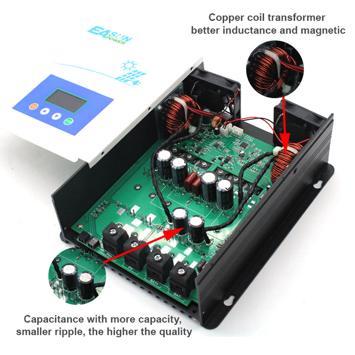 EASUN POWER 100A MPPT Solar Charger Controller and solar panel solar charge regulator 12V 24V 36V 48V Battery PV Input 150VOC