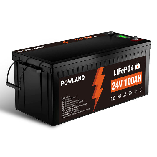 POWLAND LiFePO₄ battery 24V-100AH BMS Series and parallel connection Fast Charge Balanced