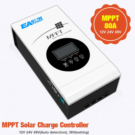MPPT Solar Controller 80A 12V/24V/48V Solar Charger Battery 36V setting Charger Max 150VDC Auto Focus Tracking for Lithium